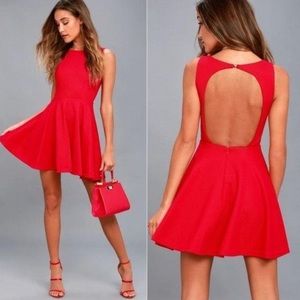 LULU’s red skater dress size small